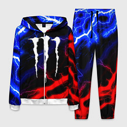 Костюм мужской Monster energy молнии неон, цвет: 3D-белый
