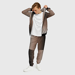 Костюм мужской Чёрно-коричневый текстурный градиент пополам, цвет: 3D-черный — фото 2