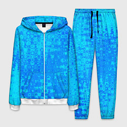 Костюм мужской Голубой неоновый абстрактная текстура, цвет: 3D-белый