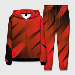 Костюм мужской Красно-коричневый абстрактные полосы, цвет: 3D-черный