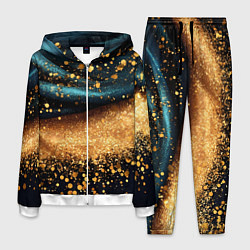 Костюм мужской Золотинки на бирюзовой текстуре, цвет: 3D-белый