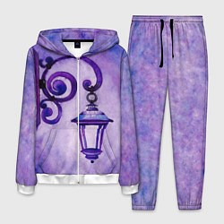Костюм мужской Уличный фиолетовый фонарь, цвет: 3D-белый
