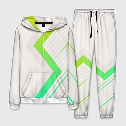 Костюм мужской Color white line green, цвет: 3D-белый