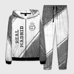 Костюм мужской Real Madrid - white gradient вертикально, цвет: 3D-черный
