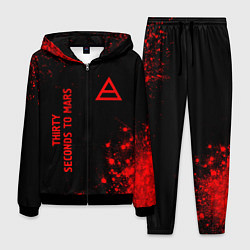 Костюм мужской Thirty Seconds to Mars - red gradient вертикально, цвет: 3D-черный
