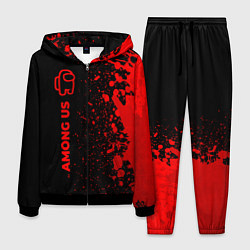 Костюм мужской Among Us - red gradient по-вертикали, цвет: 3D-черный