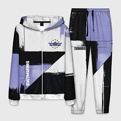 Костюм мужской Плавание спортивное, цвет: 3D-белый