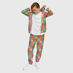 Костюм мужской Разноцветные квадратные лоскуты пэчворк, цвет: 3D-белый — фото 2