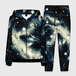 Костюм мужской Космический абстрактный чёрно-синий, цвет: 3D-черный