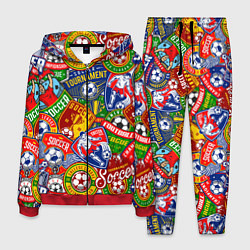 Костюм мужской Футбольные лиги паттерн, цвет: 3D-красный