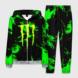Костюм мужской Monster energy кислотное лого огонь, цвет: 3D-меланж