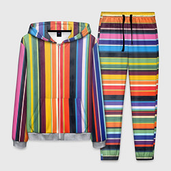 Костюм мужской Разноцветная полоска, цвет: 3D-меланж