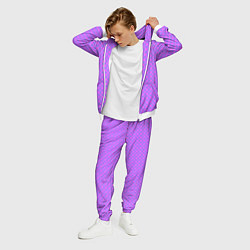 Костюм мужской Розовый сиреневый узор в клетку и горох, цвет: 3D-белый — фото 2