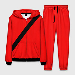 Костюм мужской Ремень безопасности, красный, цвет: 3D-черный