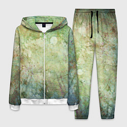 Костюм мужской Абстракция - faded spots on a green background, цвет: 3D-белый