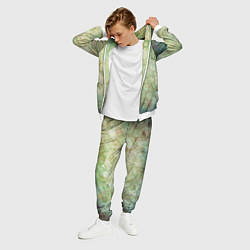 Костюм мужской Абстракция - faded spots on a green background, цвет: 3D-белый — фото 2