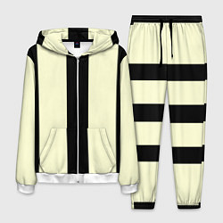 Костюм мужской Color black beige line, цвет: 3D-белый