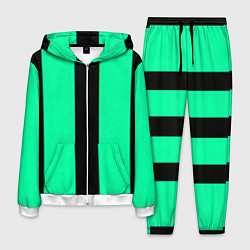 Мужской костюм Color turquoise black line