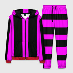 Костюм мужской Color black pink lines, цвет: 3D-красный