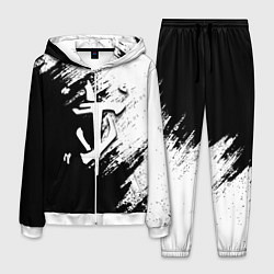 Костюм мужской Doom штрихи красок черные, цвет: 3D-белый