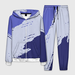 Костюм мужской Сине-голубые неравномерные полосы, цвет: 3D-белый