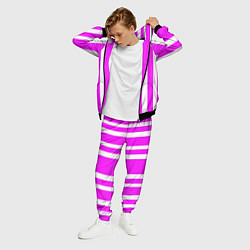 Костюм мужской Color white pink stripes, цвет: 3D-черный — фото 2
