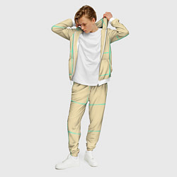 Костюм мужской Color beige green stripes, цвет: 3D-белый — фото 2