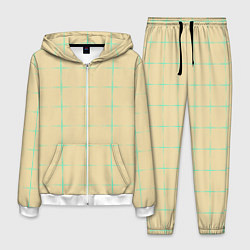 Костюм мужской Color beige green crosses, цвет: 3D-белый