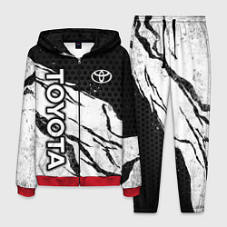 Костюм мужской Toyota - черный и белый, цвет: 3D-красный