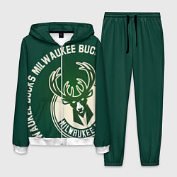 Костюм мужской Milwaukee Bucks надпись, цвет: 3D-белый