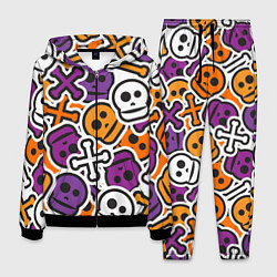 Костюм мужской Funny skulls, цвет: 3D-черный