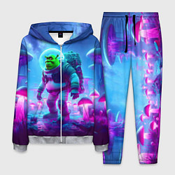 Костюм мужской Шрек бравый космонавт на планете неоновых грибов, цвет: 3D-меланж