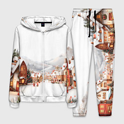 Костюм мужской Новогодняя улица, цвет: 3D-белый