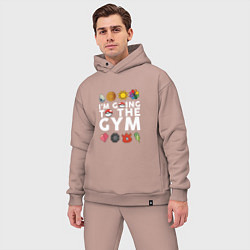 Мужской костюм оверсайз Pokemon Im going to the gym (white), цвет: пыльно-розовый — фото 2