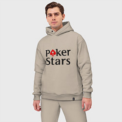 Мужской костюм оверсайз Poker Stars, цвет: миндальный — фото 2