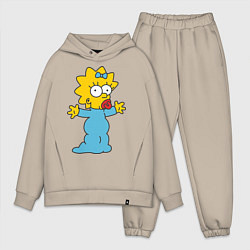 Мужской костюм оверсайз Maggie Simpson, цвет: миндальный