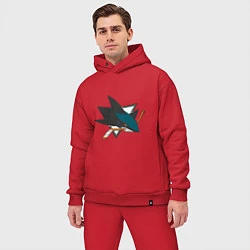 Мужской костюм оверсайз San Jose Sharks, цвет: красный — фото 2