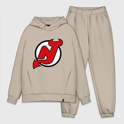 Мужской костюм оверсайз New Jersey Devils, цвет: миндальный