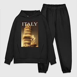Мужской костюм оверсайз Leaning tower of Pisa, цвет: черный