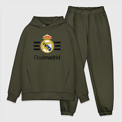 Мужской костюм оверсайз Real Madrid Lines, цвет: хаки