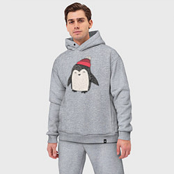 Мужской костюм оверсайз Зимний пингвин-мальчик, цвет: меланж — фото 2