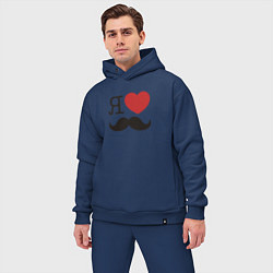 Мужской костюм оверсайз Носи усы! Wear mustache!, цвет: тёмно-синий — фото 2