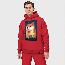 Мужской костюм оверсайз Wow Doge, цвет: красный — фото 2