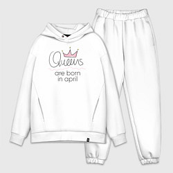 Мужской костюм оверсайз Королевы рождаются в апреле, цвет: белый