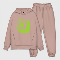 Мужской костюм оверсайз Green Creeper, цвет: пыльно-розовый
