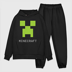 Мужской костюм оверсайз Minecraft logo grey, цвет: черный