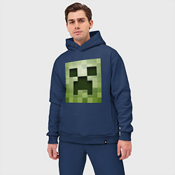 Мужской костюм оверсайз Мinecraft creeper, цвет: тёмно-синий — фото 2