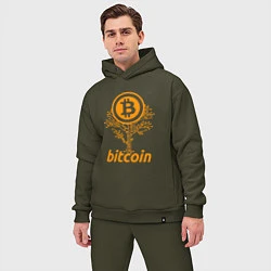 Мужской костюм оверсайз Bitcoin Tree, цвет: хаки — фото 2