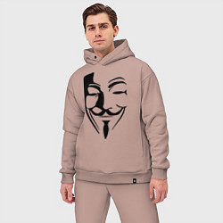Мужской костюм оверсайз Vendetta Mask, цвет: пыльно-розовый — фото 2