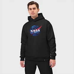 Мужской костюм оверсайз NASA: Cosmic Logo, цвет: черный — фото 2